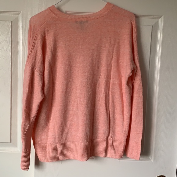 eileen fisher 100% organic linen v neck sweater in pink XS - Picture 4 of 4